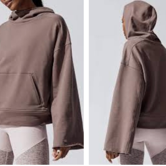 ALO Yoga Low Key Hoodie Coco XS - NEW - Picture 2 of 8